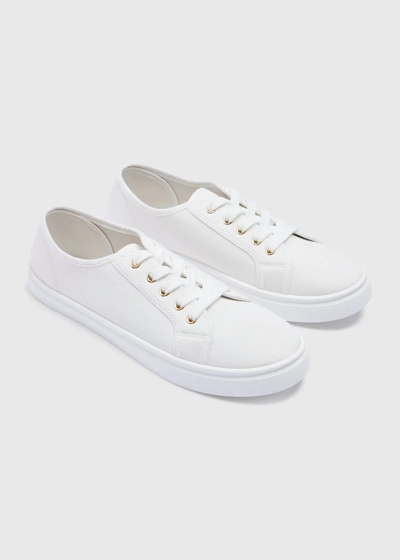 ماتلان White Canvas Trainers
